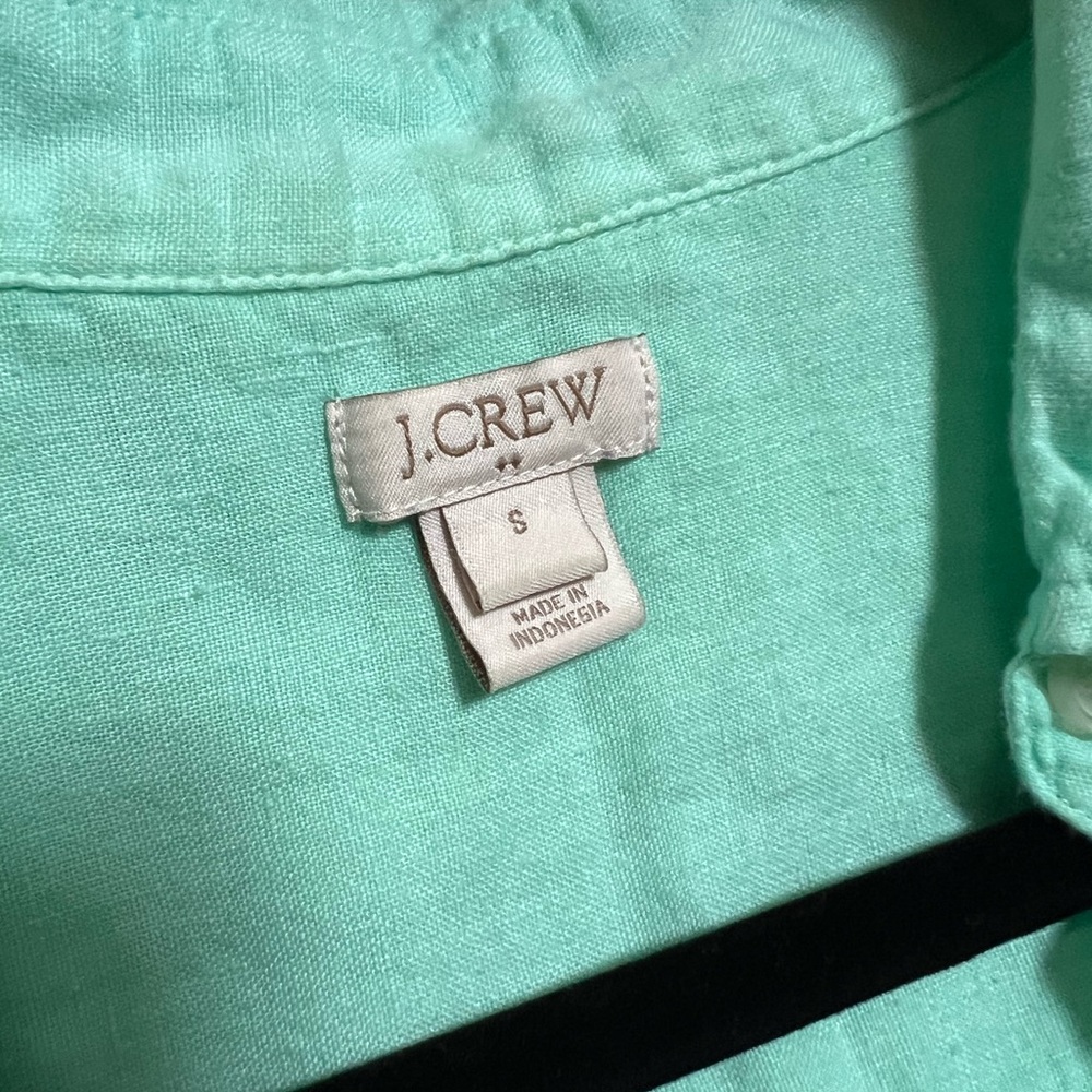 Mint J. Crew Linen Button Down - image 4